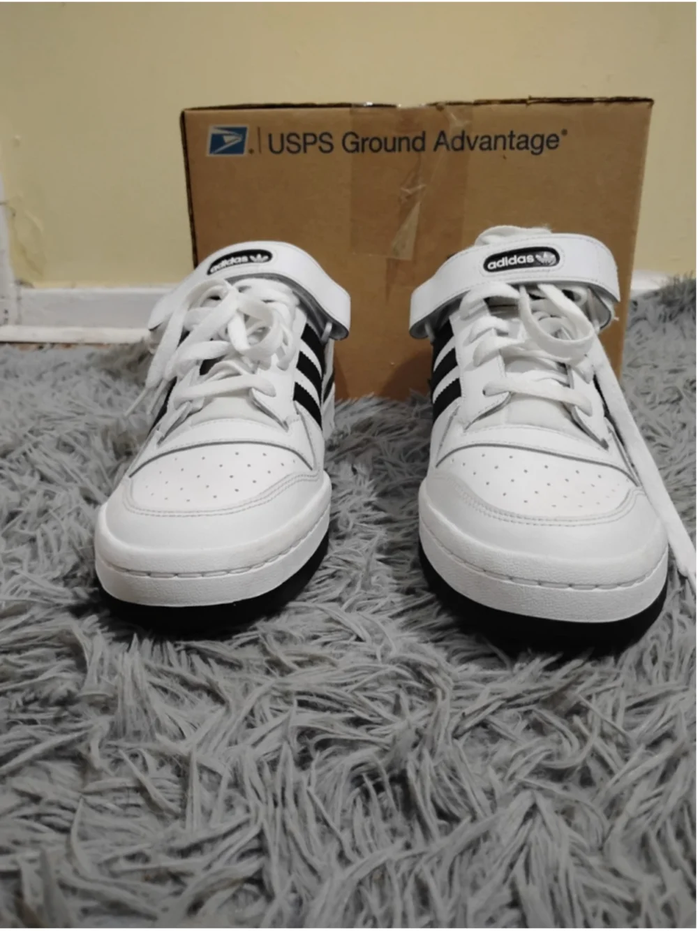 Adidas Forum Low Shoes Mens Size 13 White Black Strap Sneakers Originals FY7757